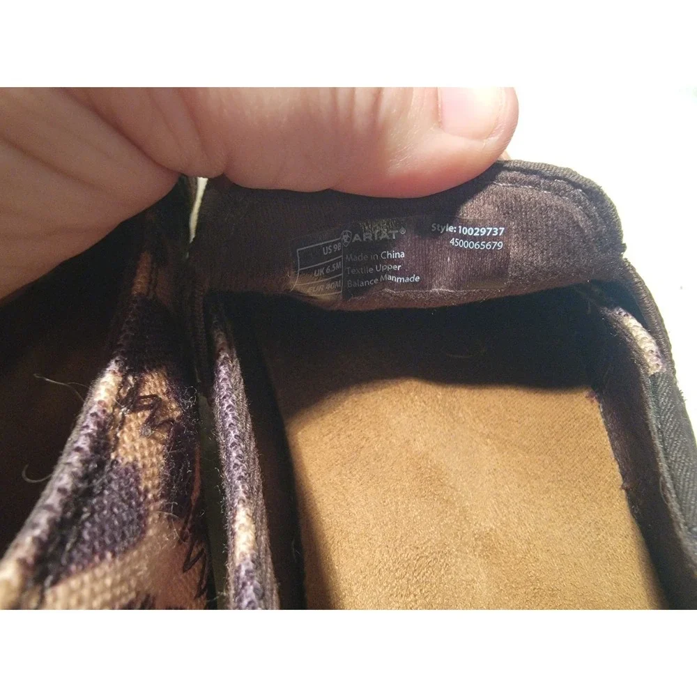 Ariat Canvas Flats Ryder Leopard‎ Print Women's 9B Slip On Shoes EU 40M